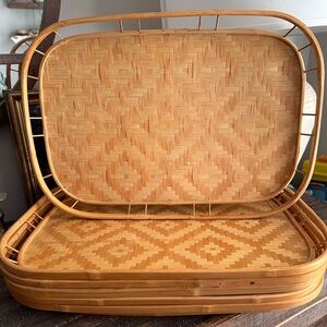 Woven Bamboo Serving Trays